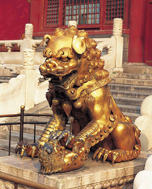 forbidden city brass lion