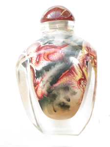 inside painted snuff bottle dragons