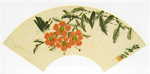 Qi Bai Shi painting fan butterfly