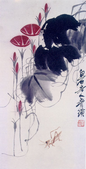 Qi Bai Shi painting morning glories