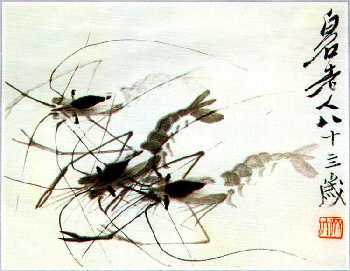 Qi Bai Shi painting shrimp