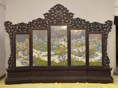 Chinese screen cloisonne palace museum