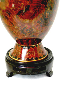 8 inch brown cloisonne peonies vase