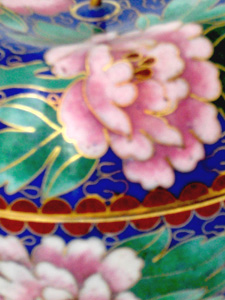 blue apple shaped cloisonne trinket box