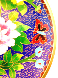 8 inch blue cloisonne display plate