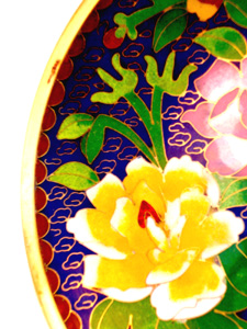 8 inch blue cloisonne display plate