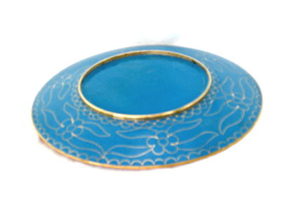 8 inch blue cloisonne display plate