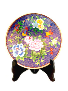 10 inch blue cloisonne display plate