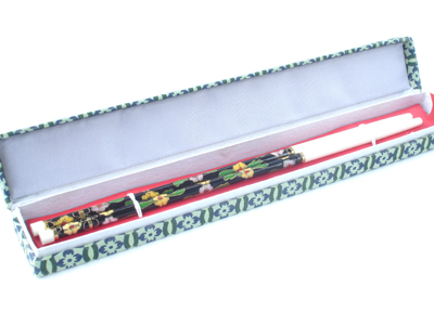 pair of black cloisonne chop sticks