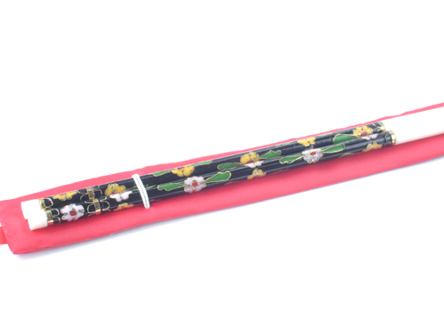 pair of black cloisonne chop sticks