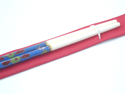 pair of blue cloisonne chop sticks