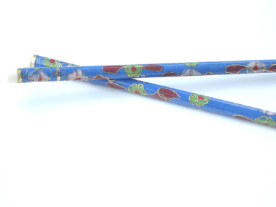 pair of blue cloisonne chop sticks