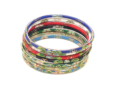 set of 7 cloisonne bracelets