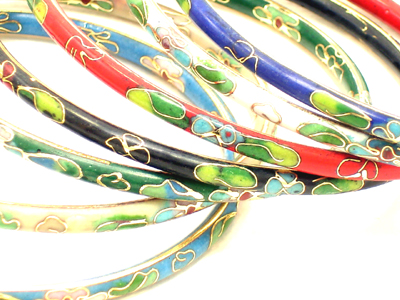 set of 7 cloisonne bracelets