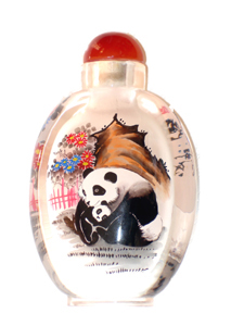 Panda inside painting snuff bottle