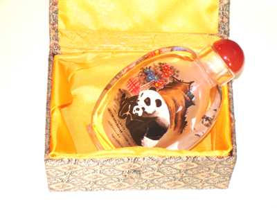Panda inside painting snuff bottle