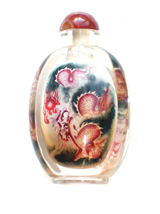 Dragon clouds inside painting snuff bottle