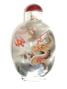 Dragon inside painting snuff bottle
