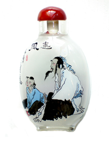 Thin glass inside painting figures snuff bottle