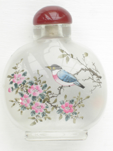babblers inside painting snuff bottle