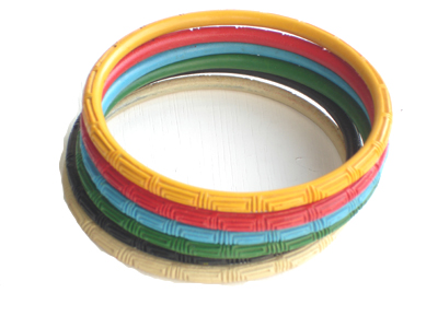 set of 6 lacquer bracelets