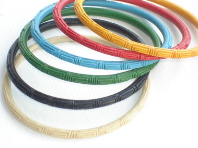 set of 6 lacquer bracelets