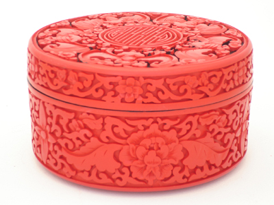 carved Chinese cinnabar lacquer trinket box five bats prosperity 2 carved Chinese cinnabar lacquer trinket box five bats prosperity 2