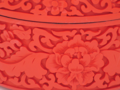 carved Chinese cinnabar lacquer trinket box five bats prosperity 5 carved Chinese cinnabar lacquer trinket box five bats prosperity 5