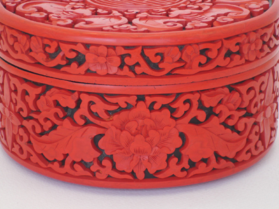 authentic hand carved Chinese cinnabar lacquer trinket box five bats prosperity 5 authentic hand carved Chinese cinnabar lacquer trinket box five bats prosperity 5